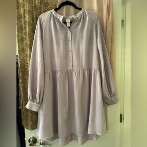Lavender Button-Down Dress